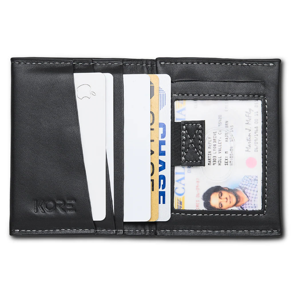 BLACK LEATHER BIFOLD WALLET - Image 5