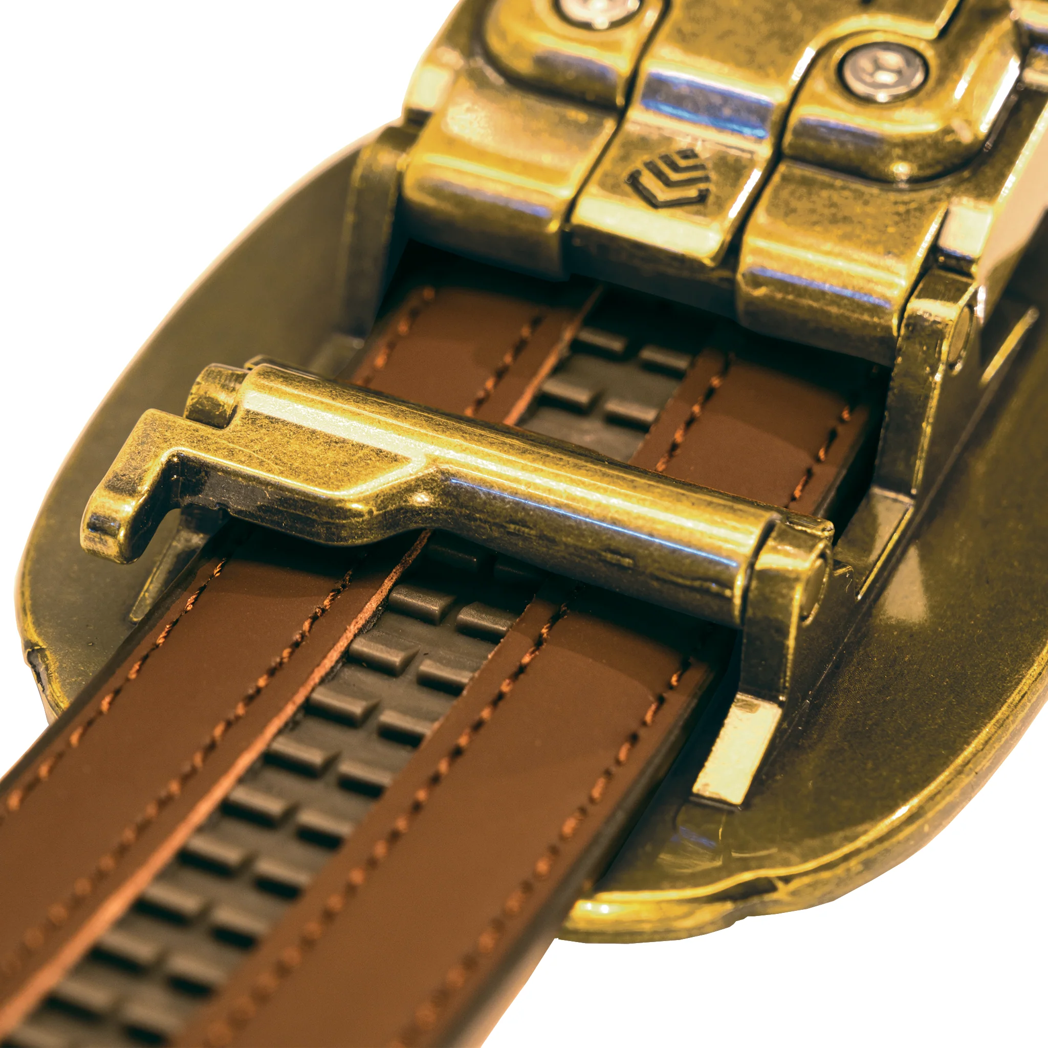 BULL SKULL ANTIQUE BRASS BUCKLE | BLACK LEATHER RANCH GUN BELT 1.5" - Image 3