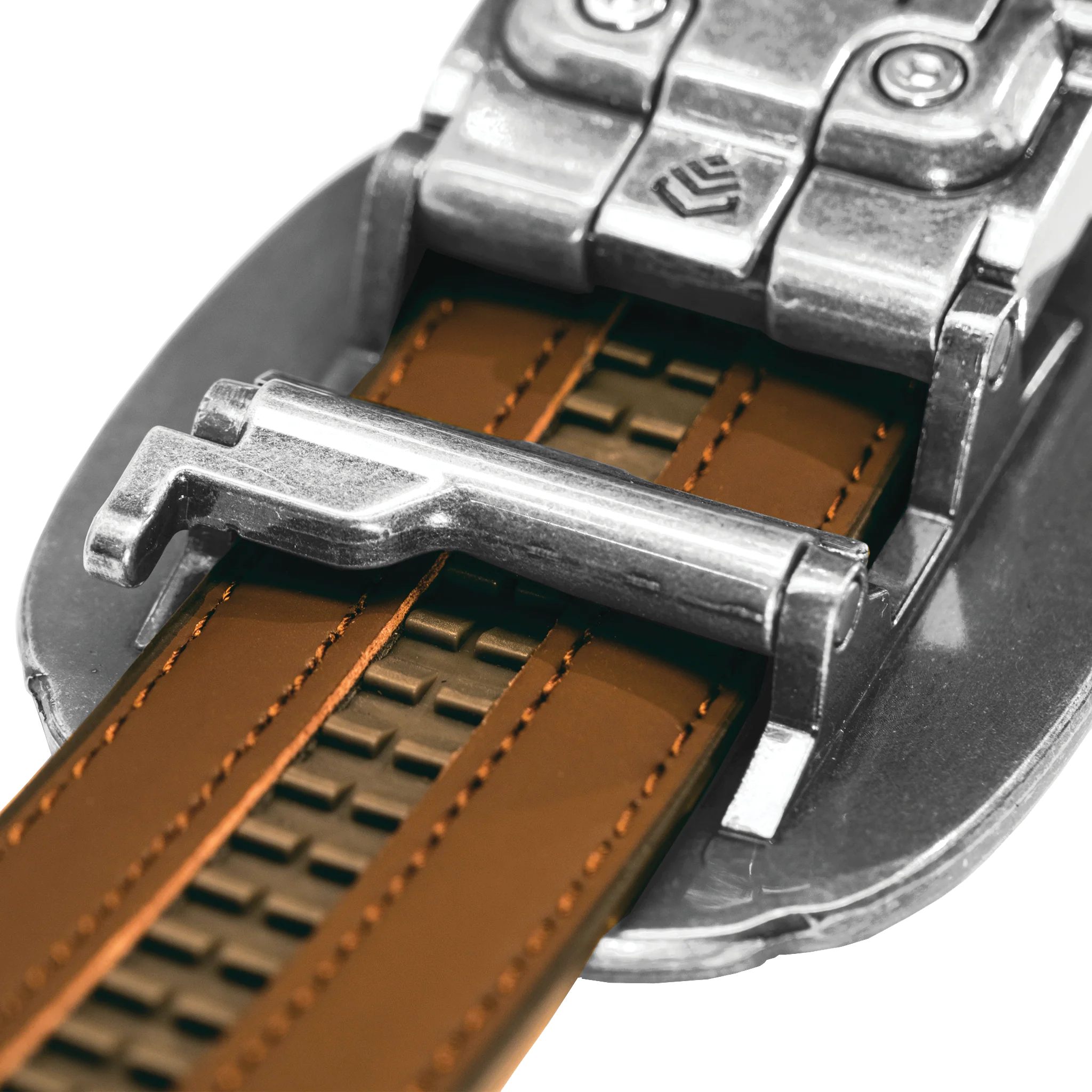 BULL SKULL ANTIQUE SILVER BUCKLE | BLACK LEATHER RANCH GUN BELT 1.5" - Image 3