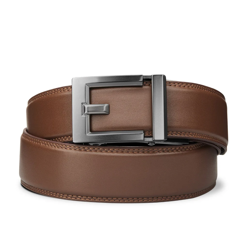 EXPRESS GUNMETAL BUCKLE  |  CLASSIC LEATHER BELT 1.37" - Image 5