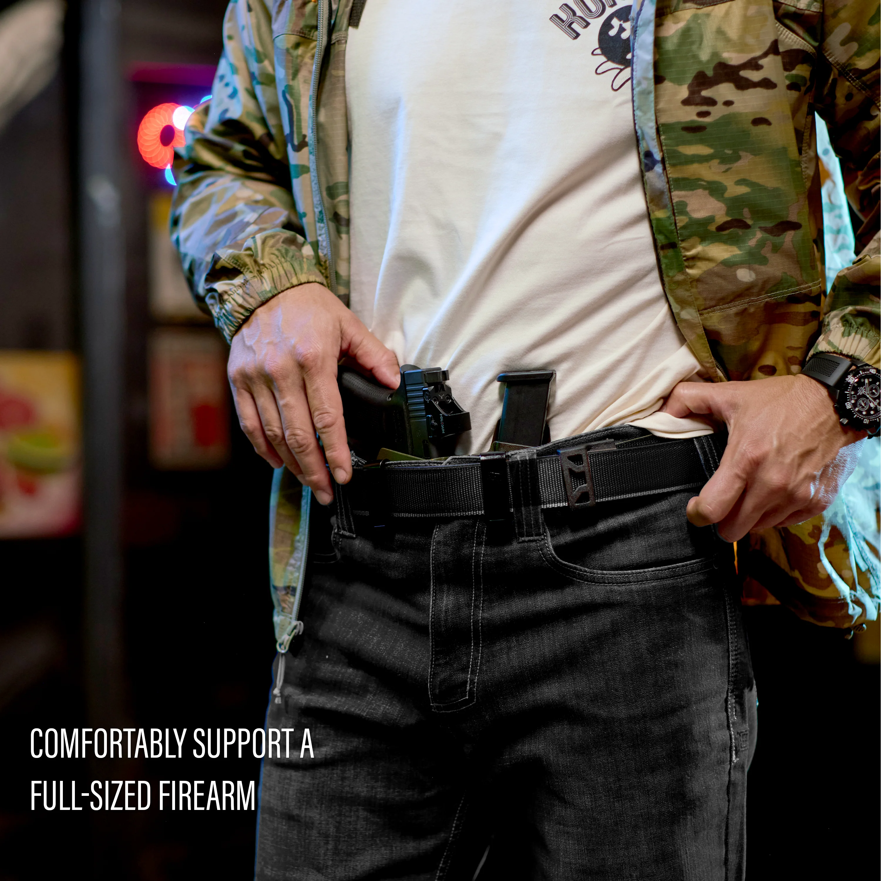 X SERIES BUCKLE  | BLACK TACTICAL NYLON GUN BELT 1.5" - Image 6