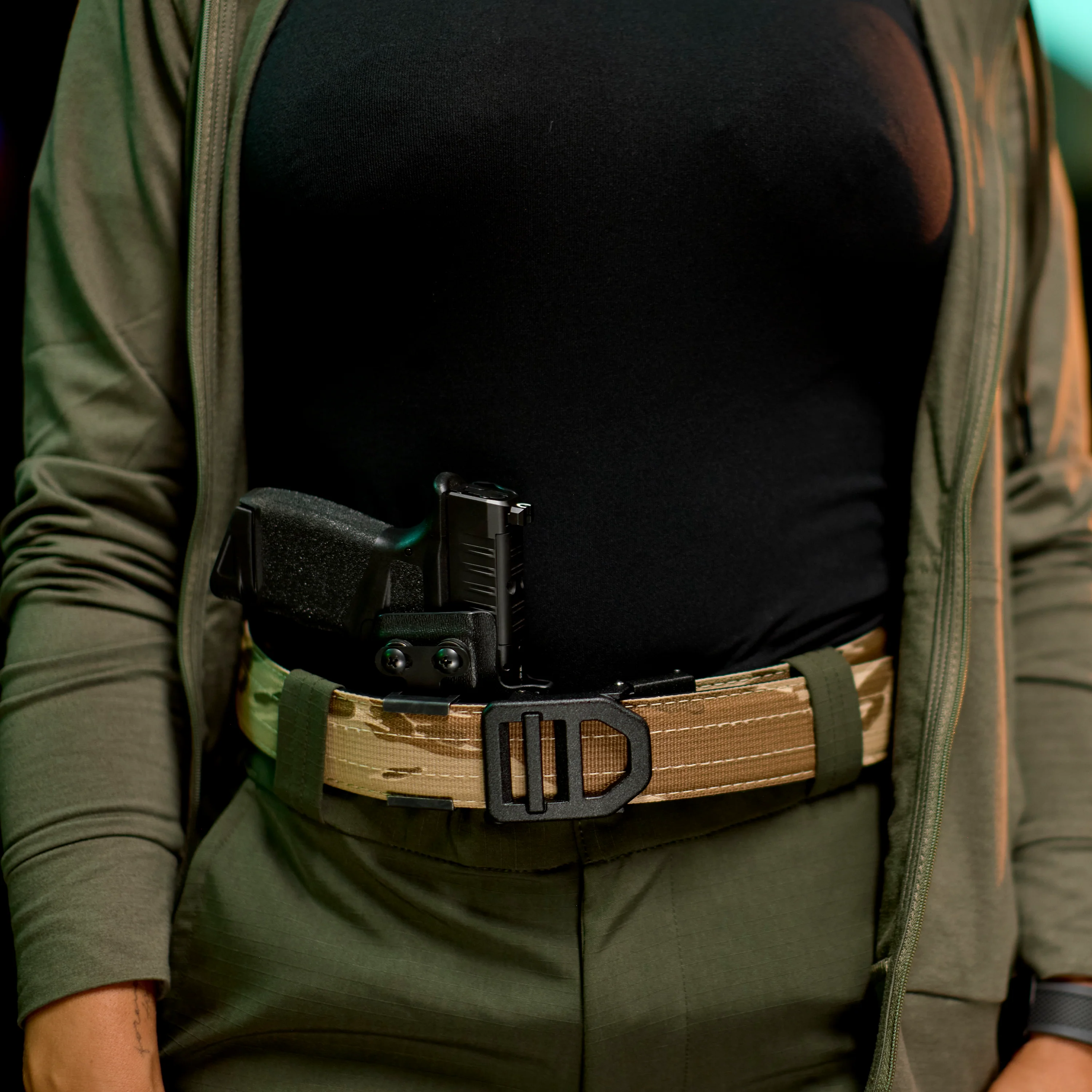 X SERIES BUCKLE | DESERT TIGER STRIPE TACTICAL NYLON GUN BELT 1.5" - Image 6