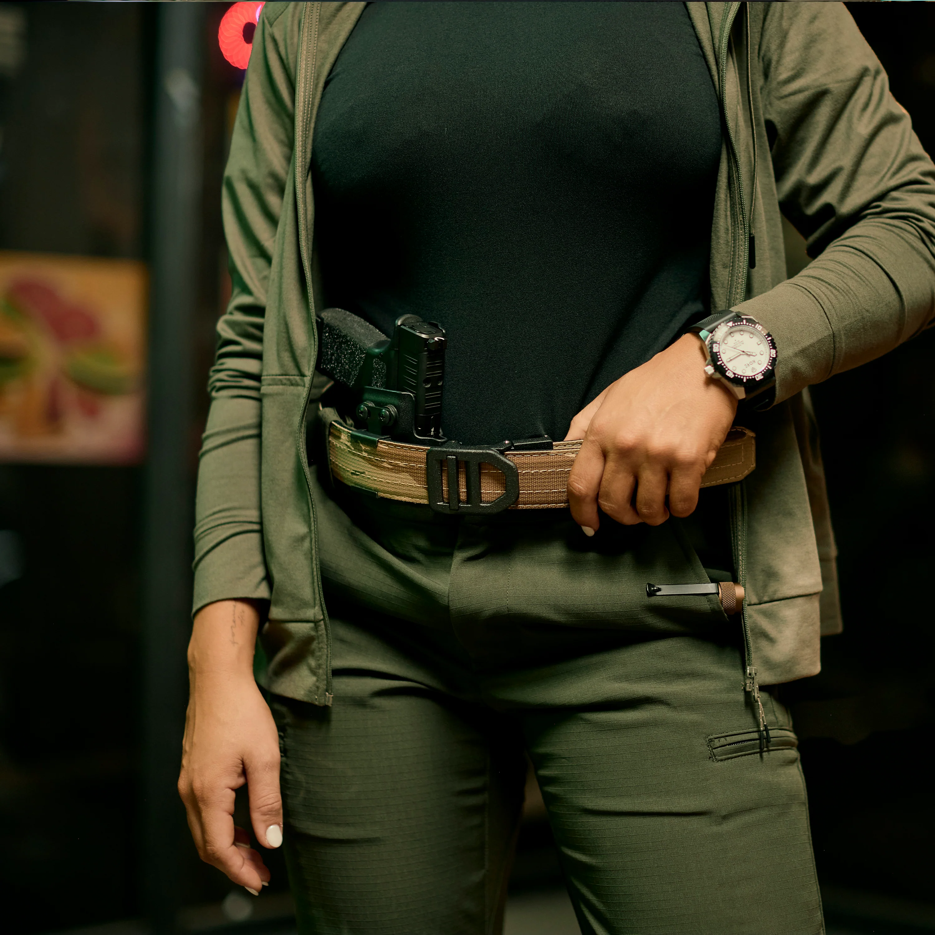X SERIES BUCKLE | DESERT TIGER STRIPE TACTICAL NYLON GUN BELT 1.5" - Image 7