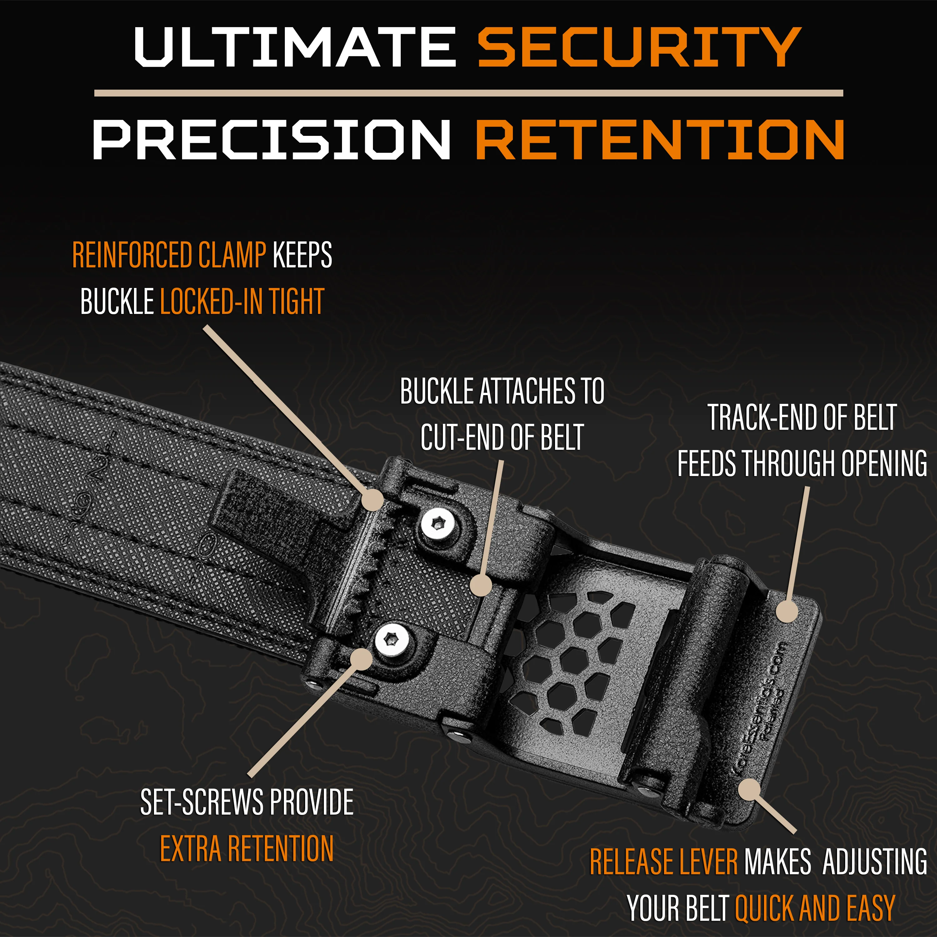 X SERIES BUCKLE | DESERT TIGER STRIPE TACTICAL NYLON GUN BELT 1.5" - Image 3