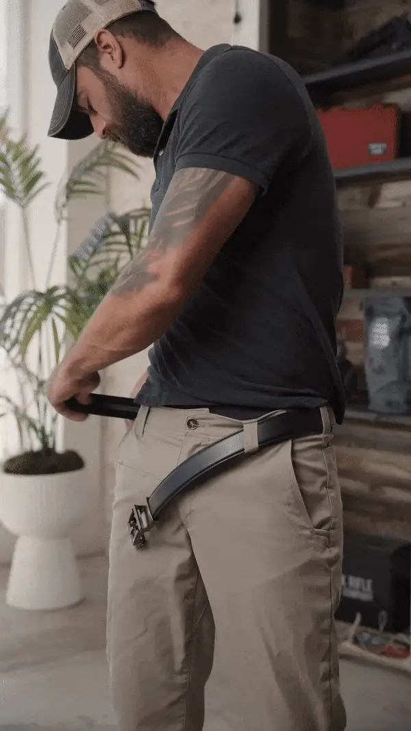 X3 BUCKLE | BLACK LEATHER GUN BELT 1.5" - Image 3